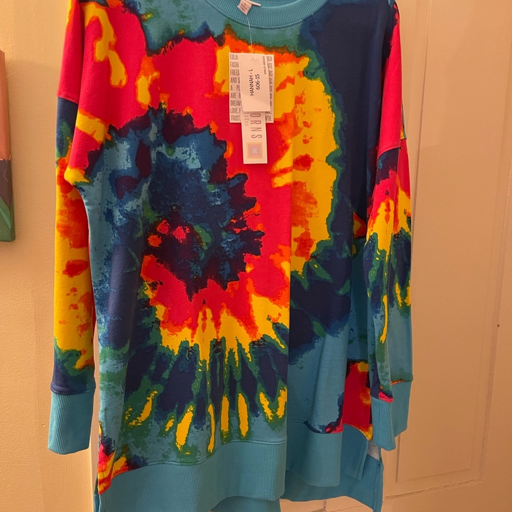 LulaRoe Colorful Tie-Dye Long Sleeve Sweatshirt